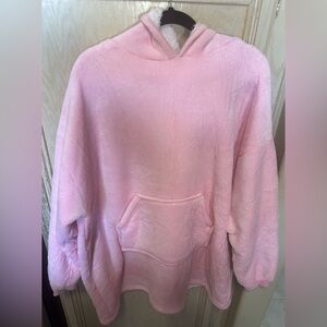 Women's‎ Oversized Pink Hoodie Blanket Fleece Sherpa One Size